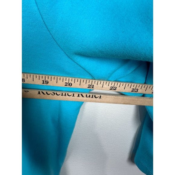 NWT Quaker Factory Medium Top Cardigan Flamingos Blue Button Up 3/4 Sleeve - Picture 13 of 15